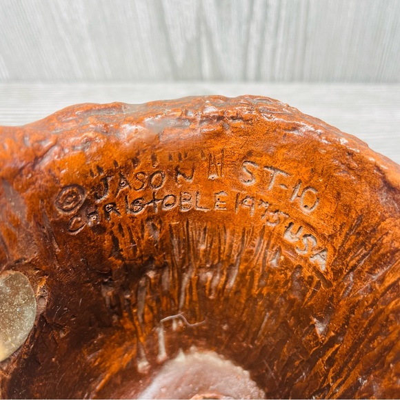 Vintage Matchless Candle Holder Sculpted Clay Tree Face 1975 Jason Christoble - Picture 7 of 16